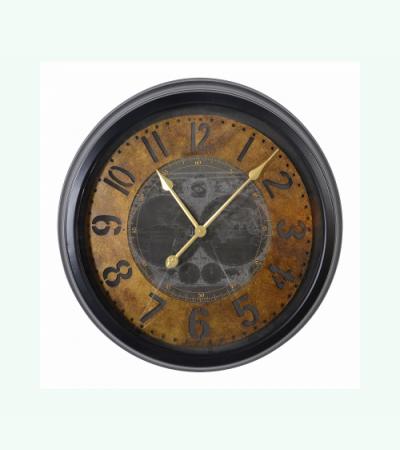 Wandklok Perth retro industrieel 65x11 cm